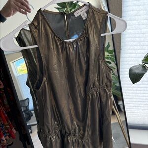 Topshop Metallic Bronze Sleeveless Blouse